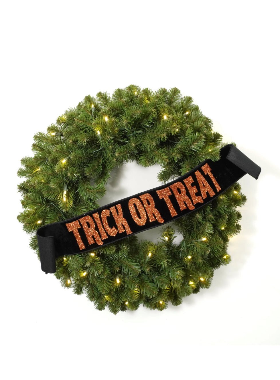 Farrisilk velvet trick or treat banner 4” - Greenery Marketwired ribbonRK154 - 92