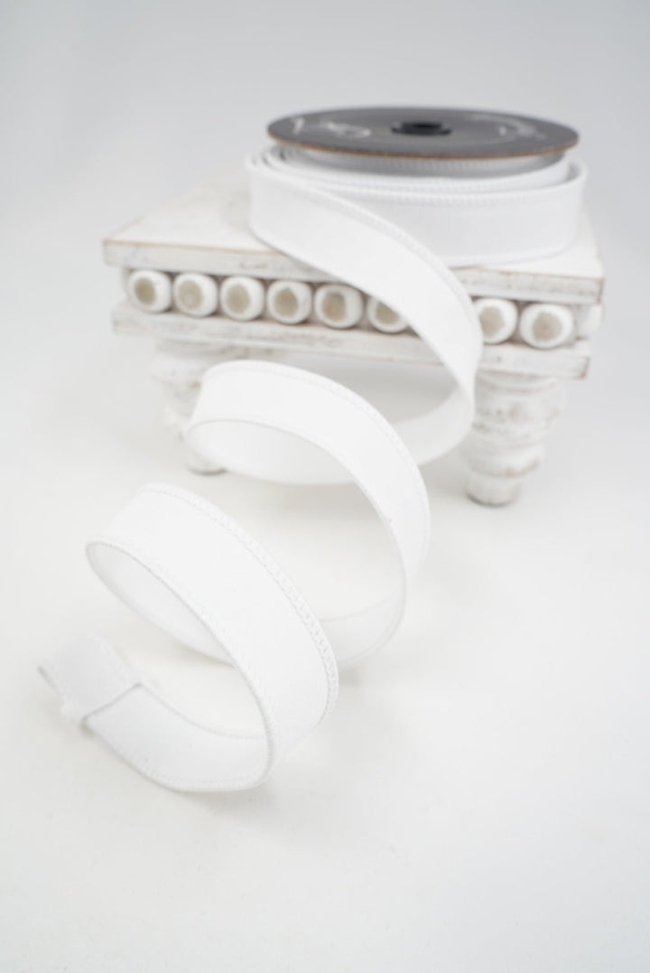 Farrisilk White Dupion Wired Ribbon - 1" - Greenery MarketWired RibbonRK608-43