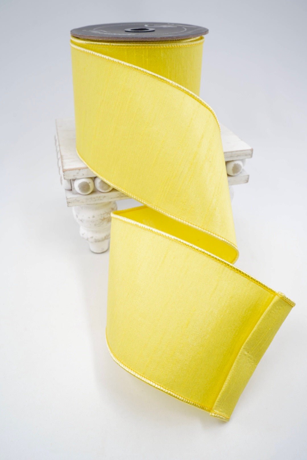 Farrisilk Yellow Silky Sheen Wired Ribbon - 4" - Greenery MarketWired RibbonSR156-46