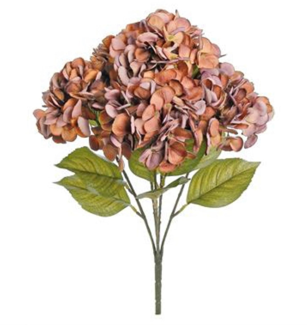 Faux dried Hydrangea bush - rust - Greenery Marketartificial flowers5313 - rt