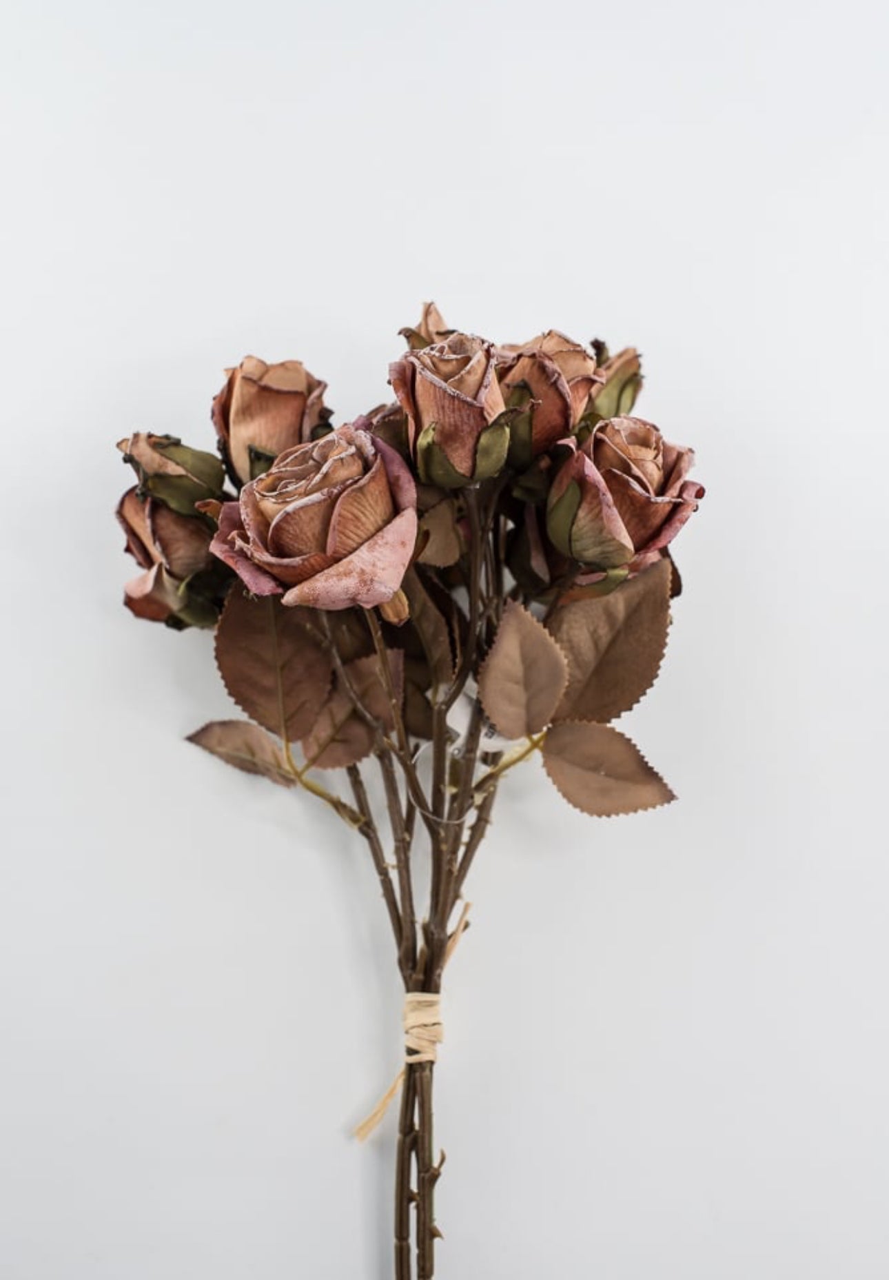 Faux dried mini rose spray bundle - antique orange - Greenery Market