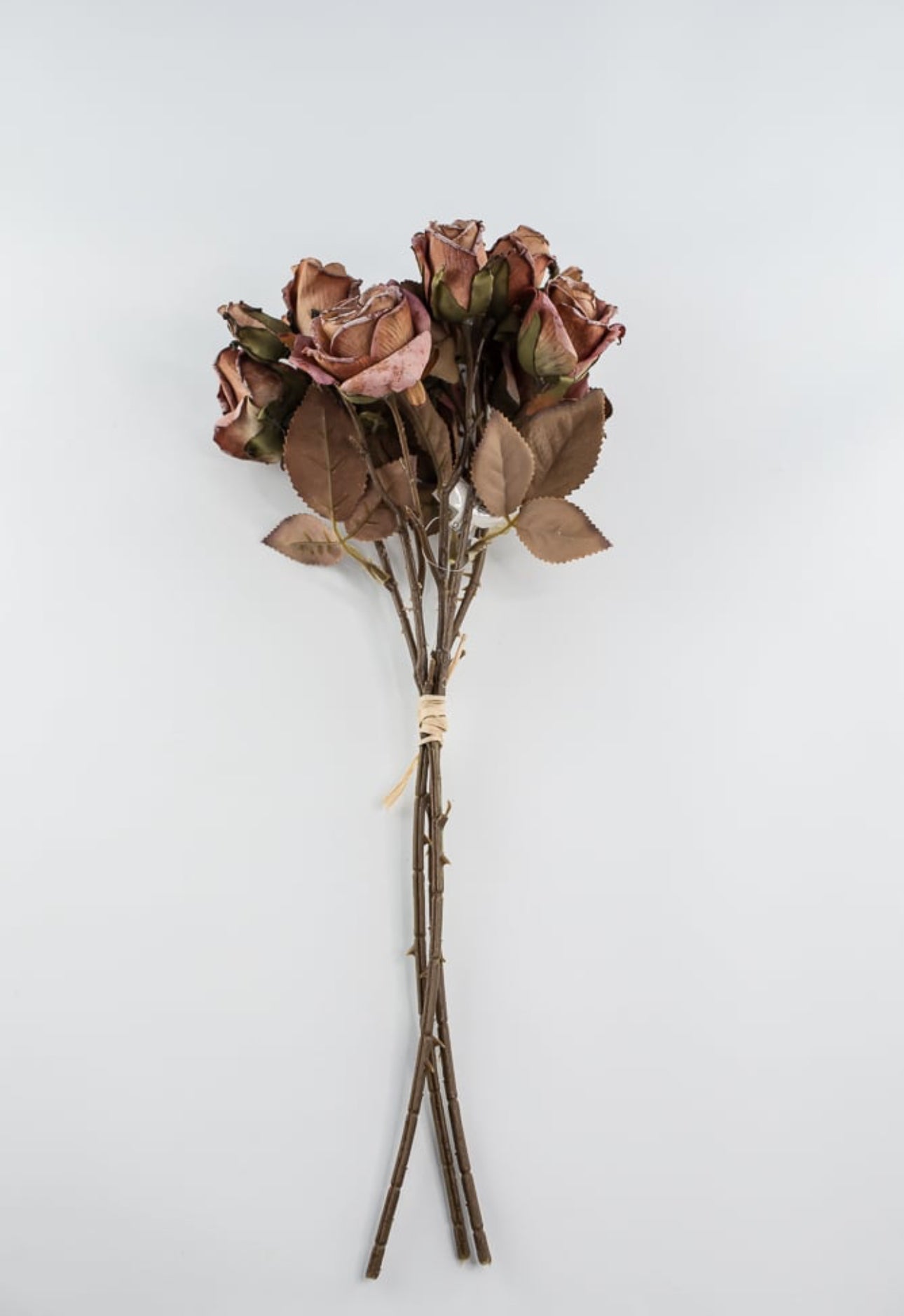 Faux dried mini rose spray bundle - antique orange - Greenery Market