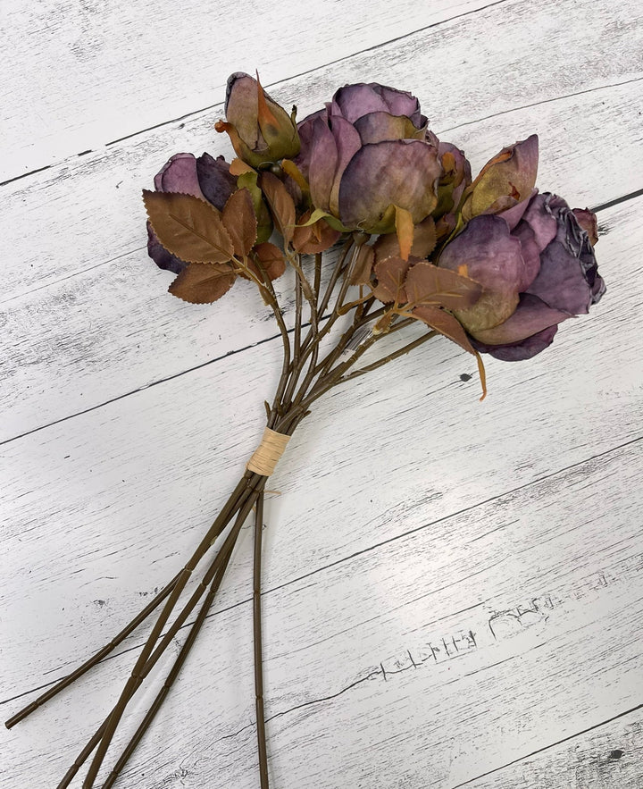 Faux dried rose bundle - purple - Greenery MarketArtificial Flora26445