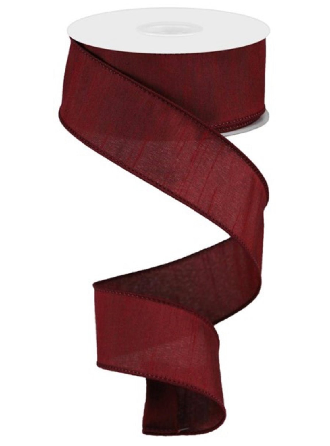 Faux dupioni burgundy ribbon 1.5” - Greenery MarketWired ribbonRD110405