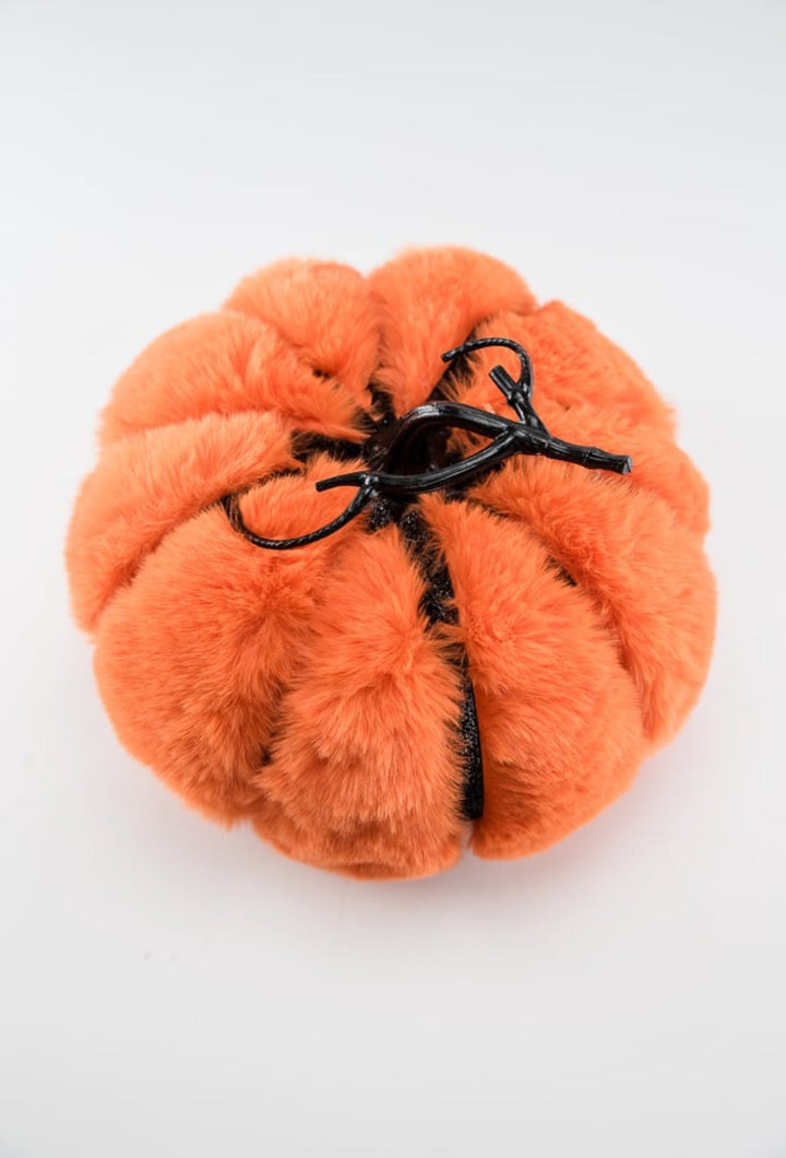 Faux fur glam pumpkin - orange - 10” - Greenery MarketSeasonal & Holiday Decorations57119OR