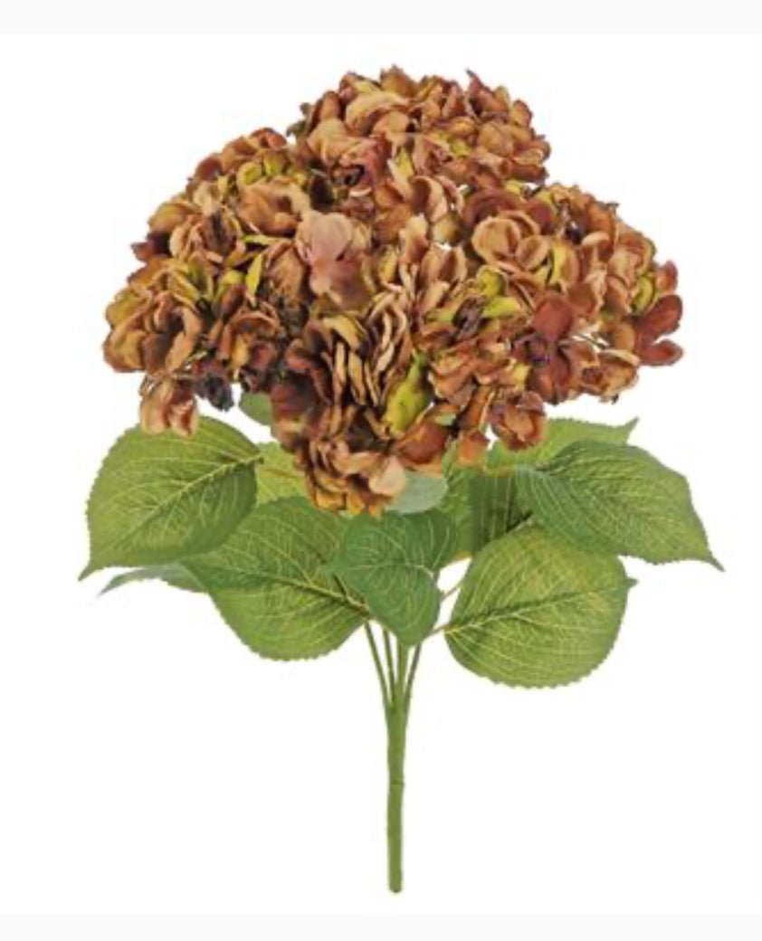 Faux Hydrangea bush - rust - Greenery Marketartificial flowers5948 - RT