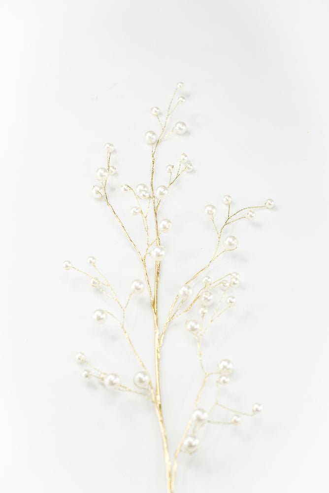 Faux Pearls Spray - Gold Accented - Greenery MarketXA344-WGO