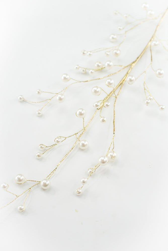 Faux Pearls Spray - Gold Accented - Greenery MarketXA344-WGO