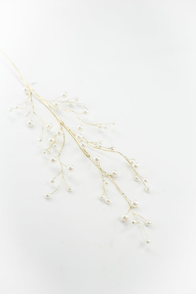 Faux Pearls Spray - Gold Accented - Greenery MarketXA344-WGO