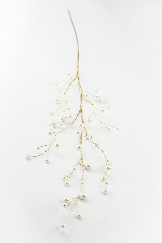 Faux Pearls Spray - Gold Accented - Greenery MarketXA344-WGO