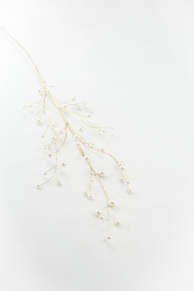 Faux Pearls Spray - Gold Accented - Greenery MarketXA344-WGO