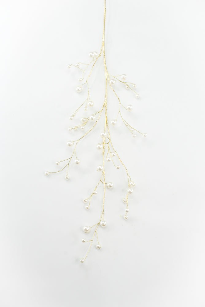 Faux Pearls Spray - Gold Accented - Greenery MarketXA344-WGO