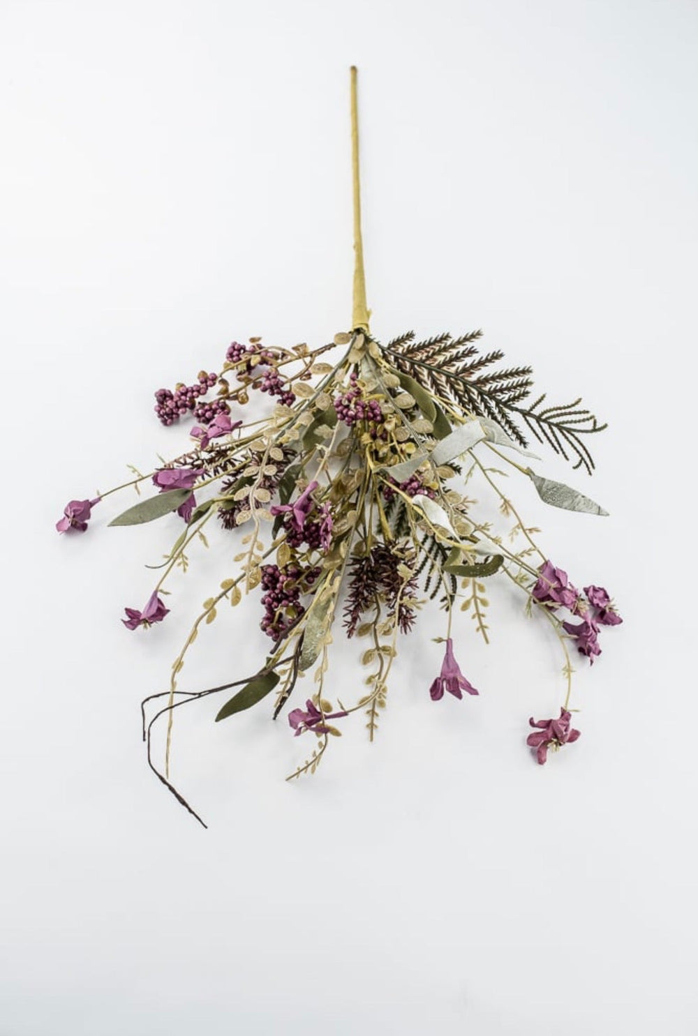 Fern and heather berry floral spray - plum purple 63048 - Greenery MarketArtificial Flora63048-pu