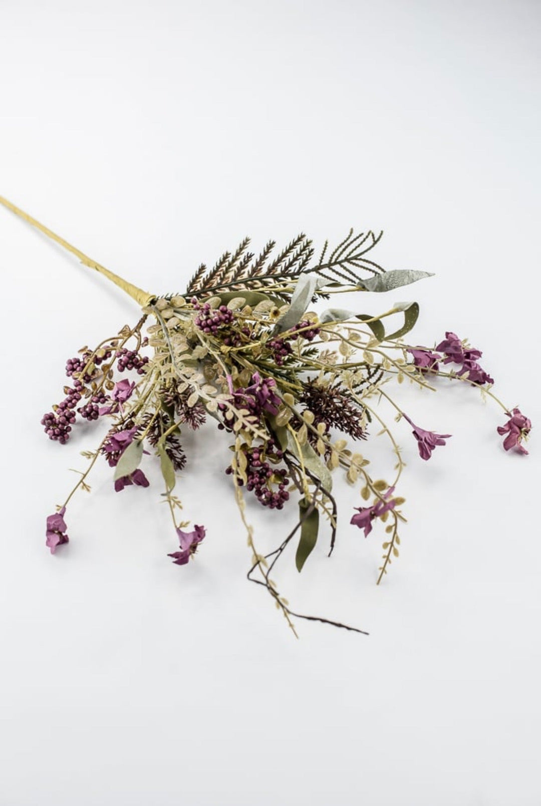 Fern and heather berry floral spray - plum purple 63048 - Greenery MarketArtificial Flora63048-pu