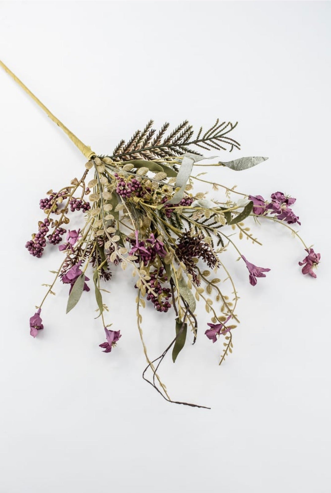 Fern and heather berry floral spray - plum purple 63048 - Greenery MarketArtificial Flora63048-pu