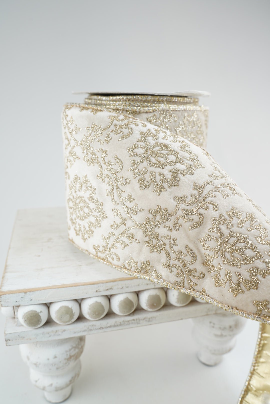 Filagree Regal Gold and Cream Wired Ribbon 4” - Greenery MarketRibbons & Trim94273W-992-10D