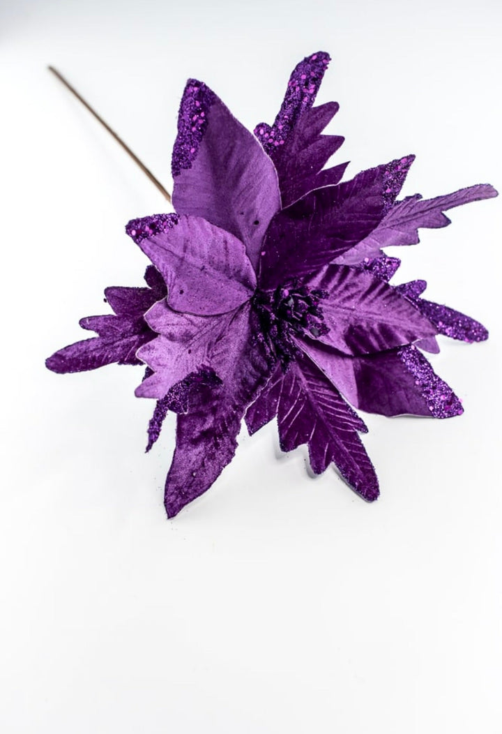 Flashy velvet poinsettia - purple - Greenery MarketWinter and Christmas86067PU