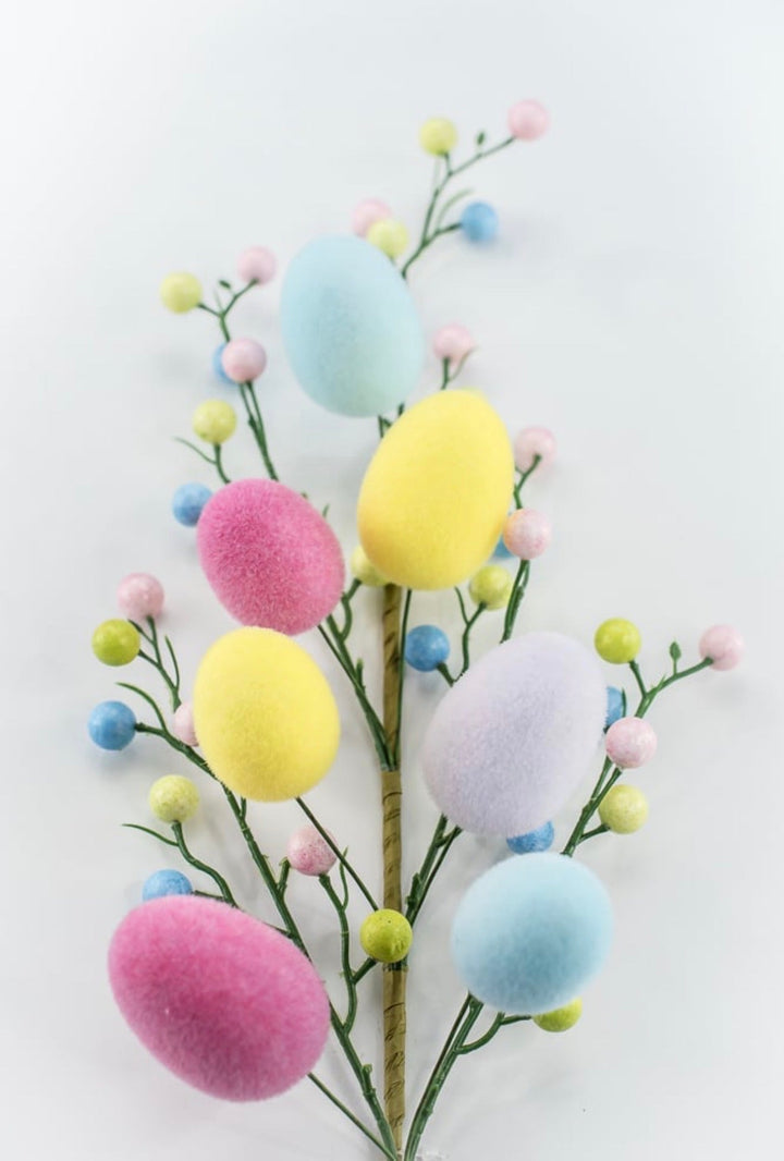 Flocked Easter Eggs Berry Spray - 26" - Greenery Market64000EAS
