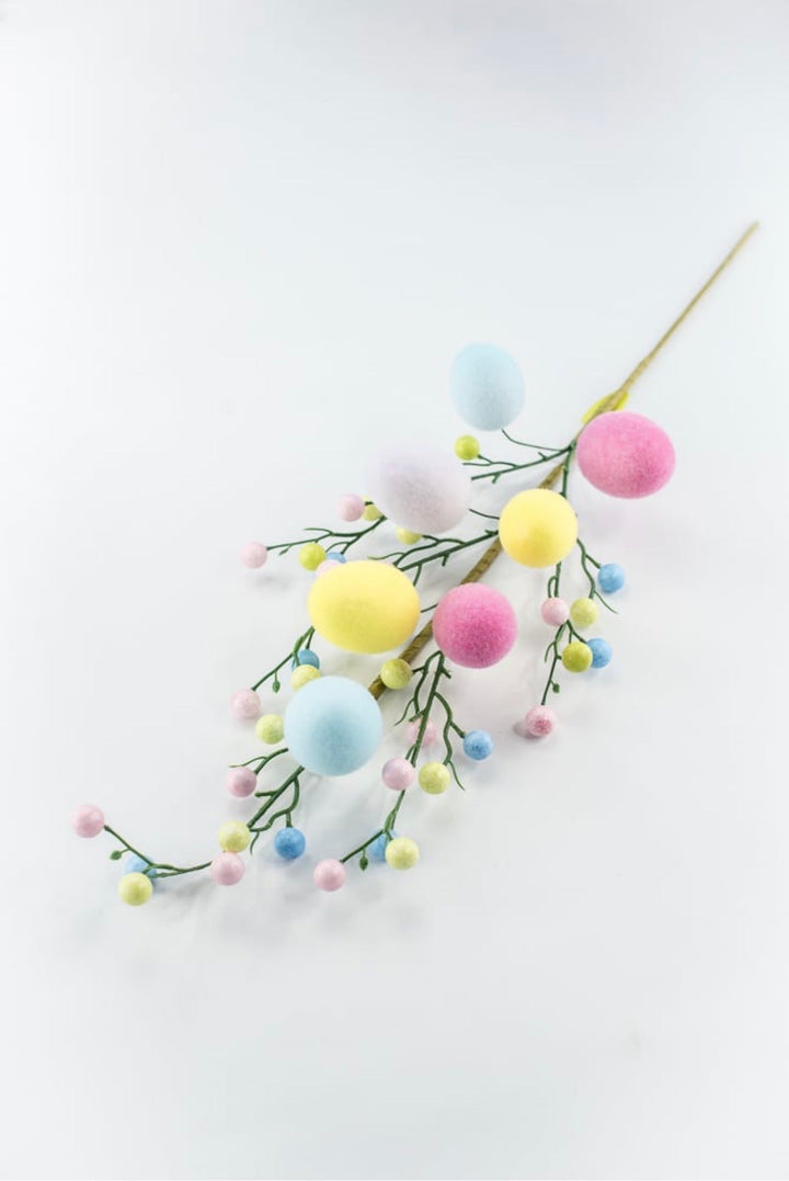 Flocked Easter Eggs Berry Spray - 26" - Greenery Market64000EAS
