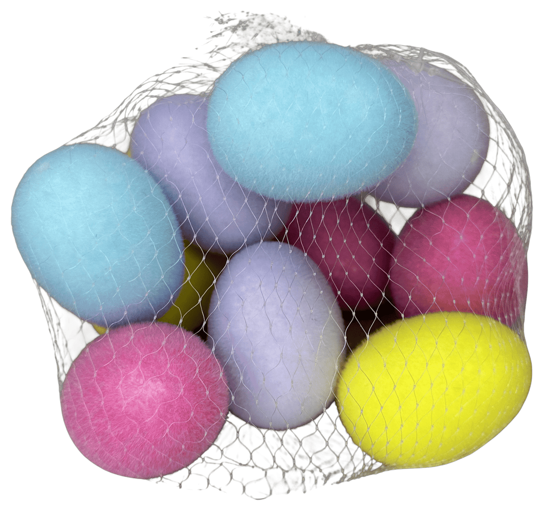 Flocked Easter Eggs In Net Bag - 2" - Greenery Market63992EAS