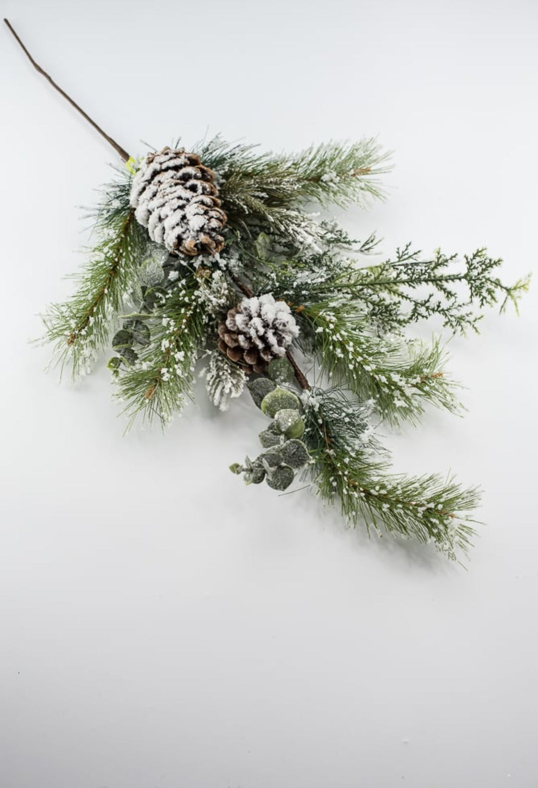 Flocked mixed pine and greenery spray - Greenery Marketgreenery85333SP28