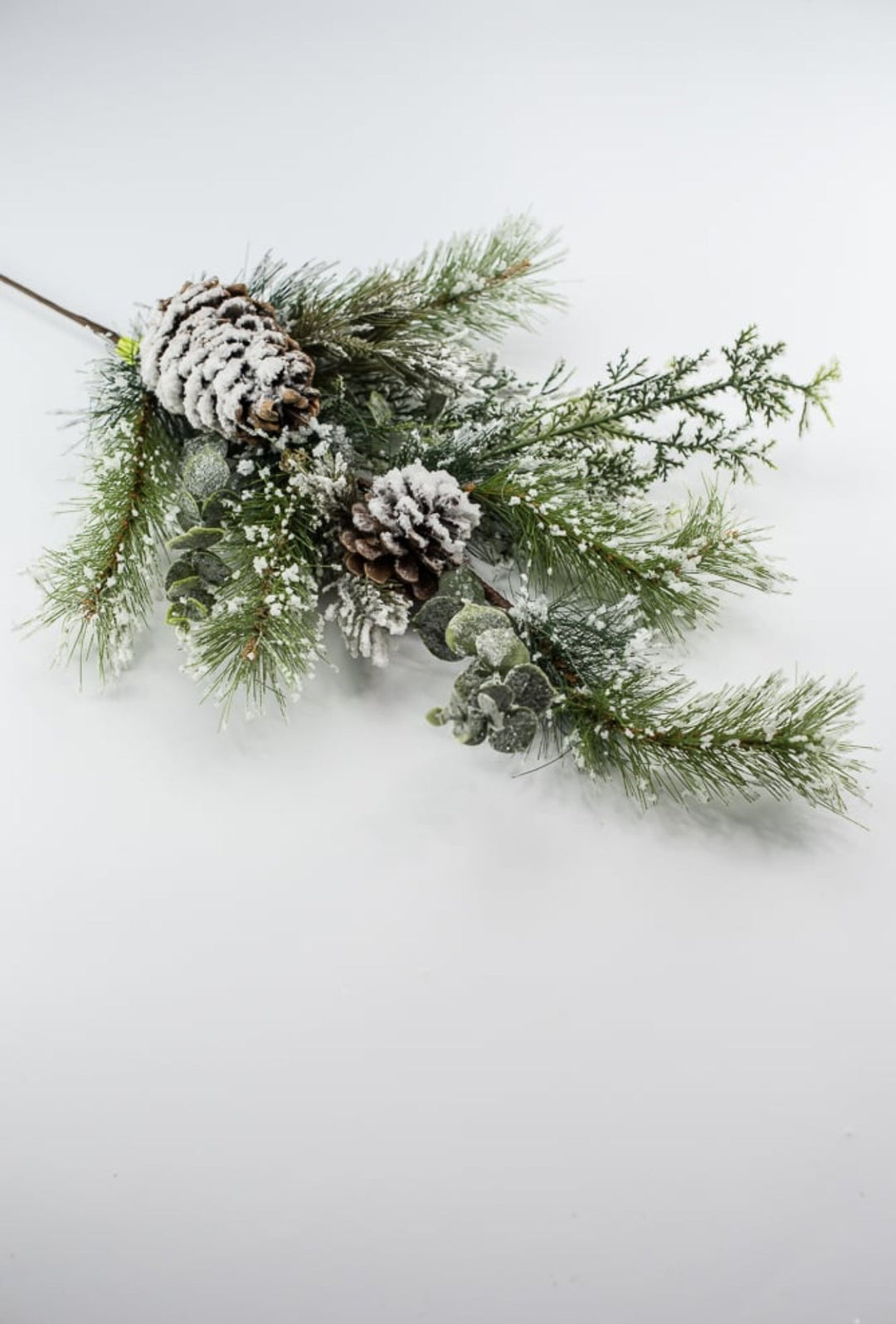 Flocked mixed pine and greenery spray - Greenery Marketgreenery85333SP28