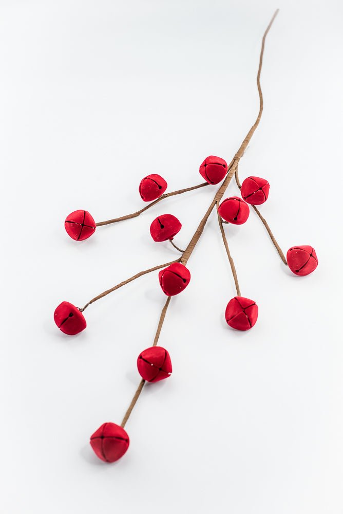 Flocked Red Jingle Bell Spray - 32" - Greenery MarketArtificial Flora65859