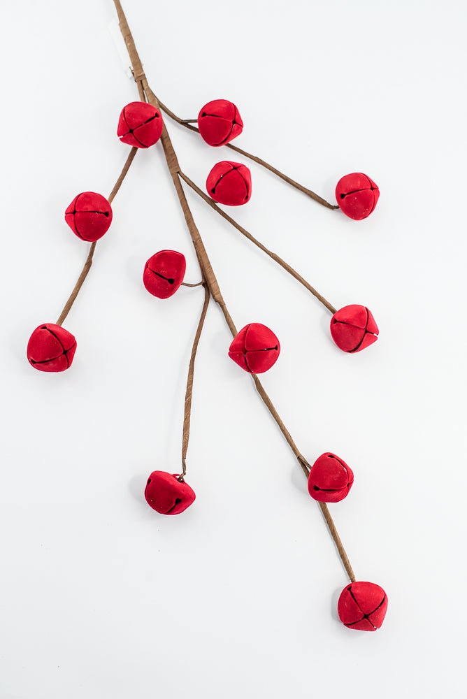 Flocked Red Jingle Bell Spray - 32" - Greenery MarketArtificial Flora65859