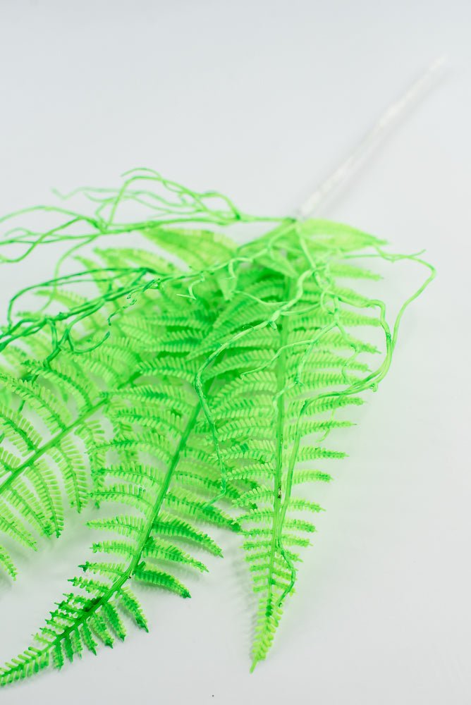 Fluorescent Green Plastic Fern Wig Spray - Greenery Market85307 - GN