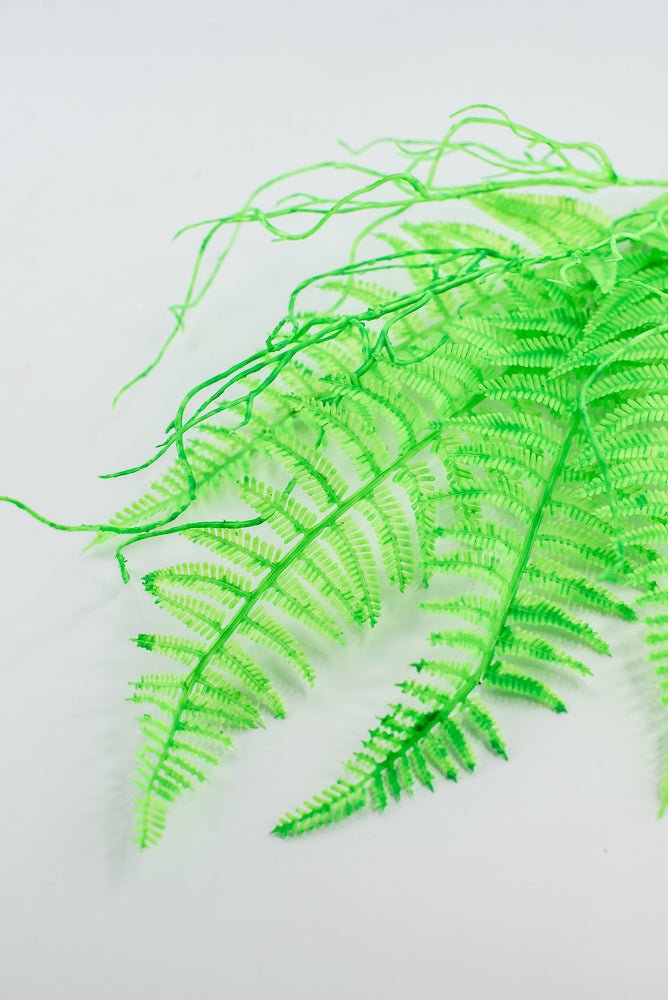 Fluorescent Green Plastic Fern Wig Spray - Greenery Market85307 - GN