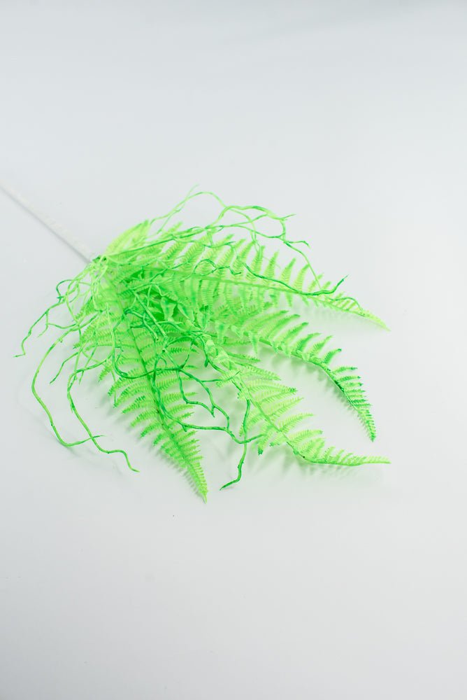 Fluorescent Green Plastic Fern Wig Spray - Greenery Market85307 - GN