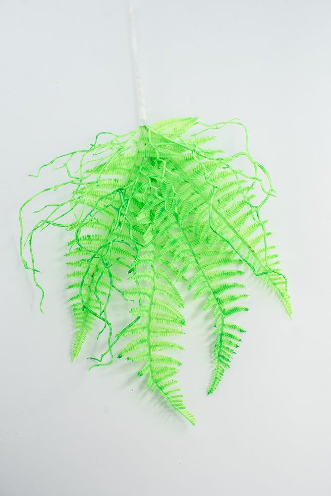 Fluorescent Green Plastic Fern Wig Spray - Greenery Market85307 - GN