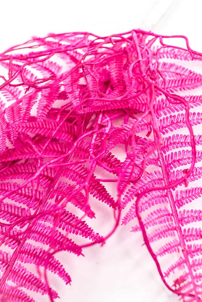 Fluorescent Hot Pink Plastic Fern Wig Spray - Greenery Market85307 - FU