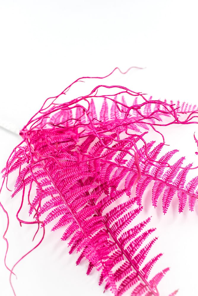 Fluorescent Hot Pink Plastic Fern Wig Spray - Greenery Market85307 - FU