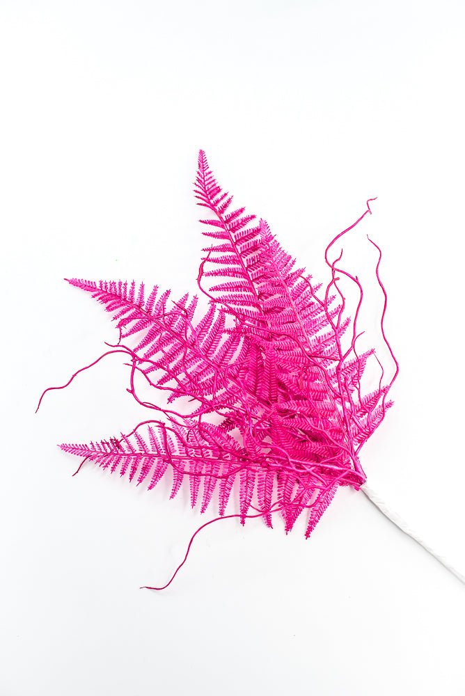 Fluorescent Hot Pink Plastic Fern Wig Spray - Greenery Market85307 - FU