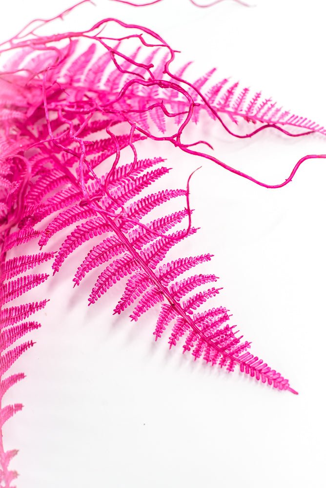 Fluorescent Hot Pink Plastic Fern Wig Spray - Greenery Market85307 - FU