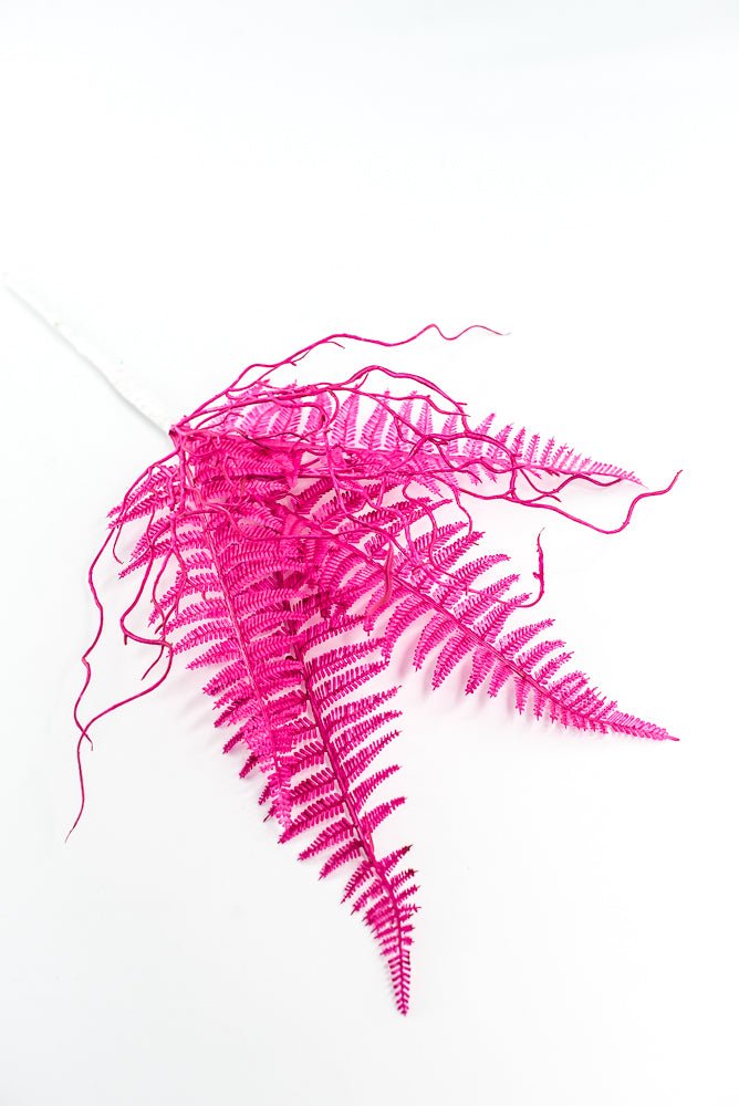 Fluorescent Hot Pink Plastic Fern Wig Spray - Greenery Market85307 - FU