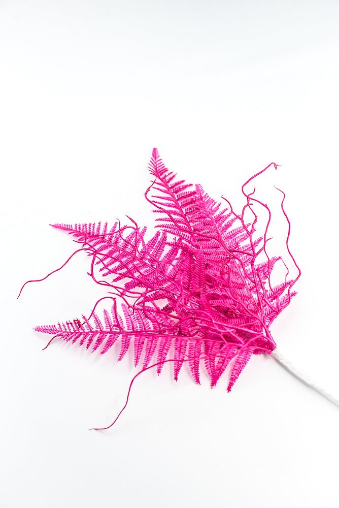 Fluorescent Hot Pink Plastic Fern Wig Spray - Greenery Market85307 - FU