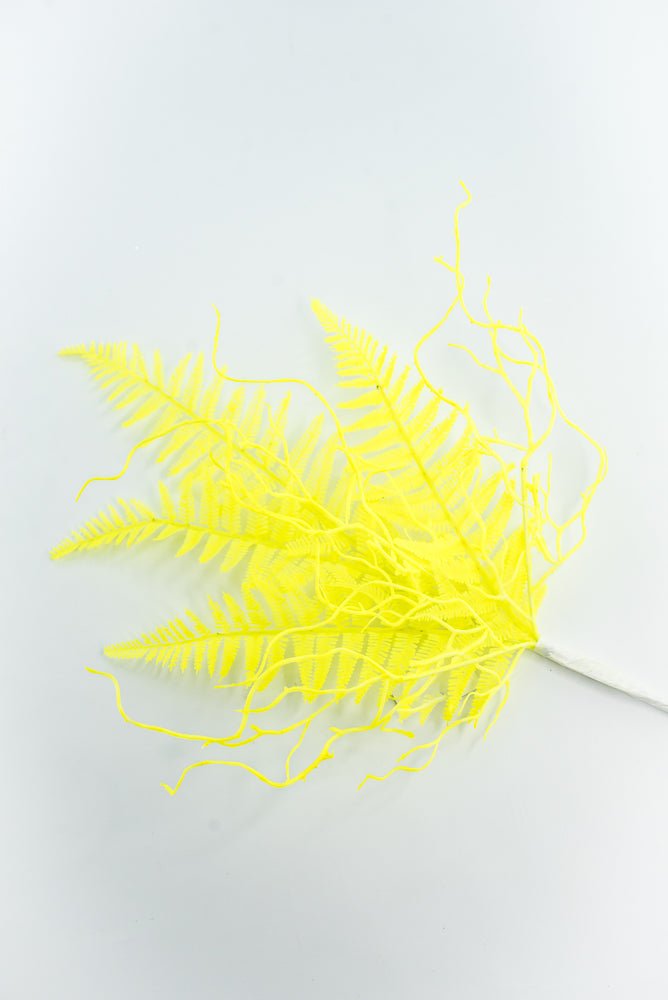 Fluorescent Yellow Plastic Fern Spray - Greenery Market85307 - YEL