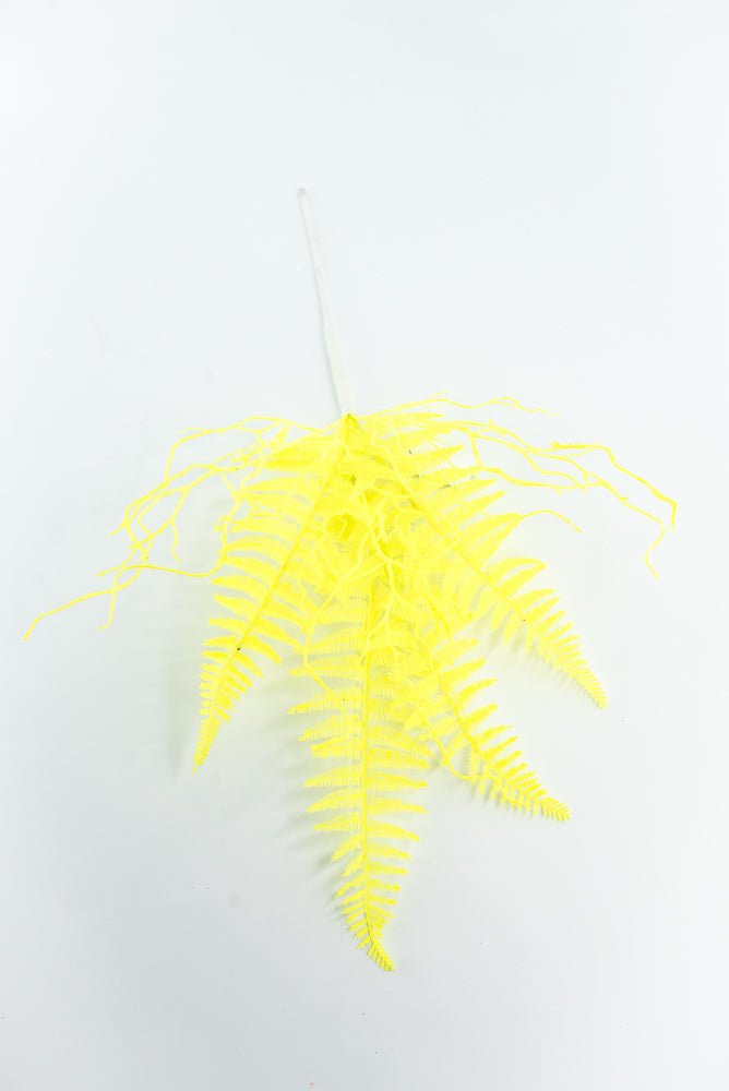 Fluorescent Yellow Plastic Fern Spray - Greenery Market85307 - YEL