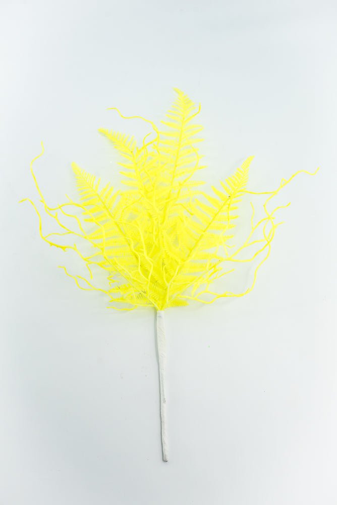 Fluorescent Yellow Plastic Fern Spray - Greenery Market85307 - YEL