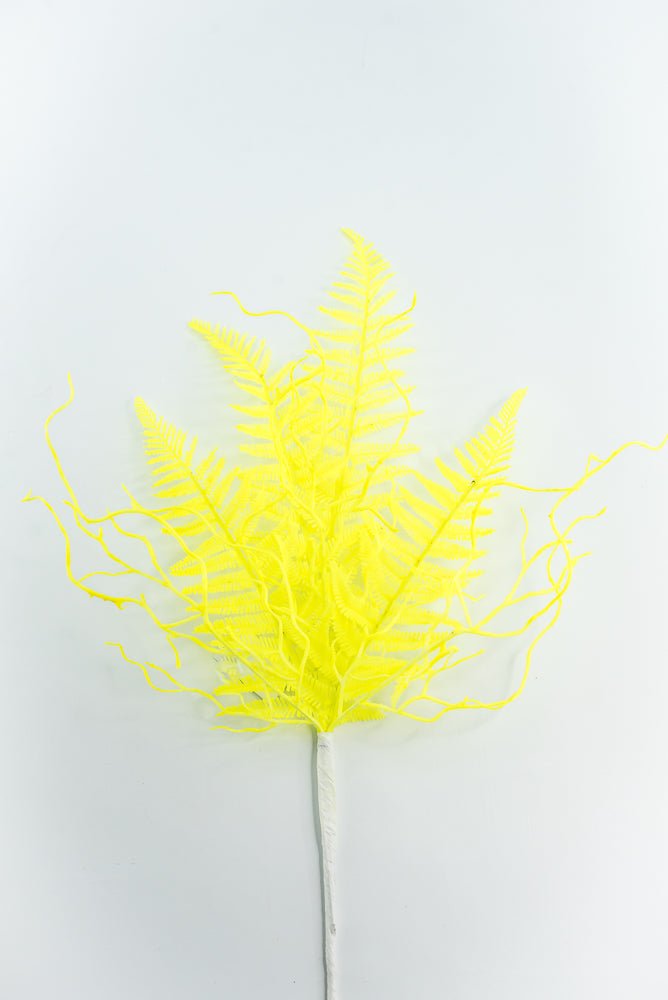 Fluorescent Yellow Plastic Fern Spray - Greenery Market85307 - YEL