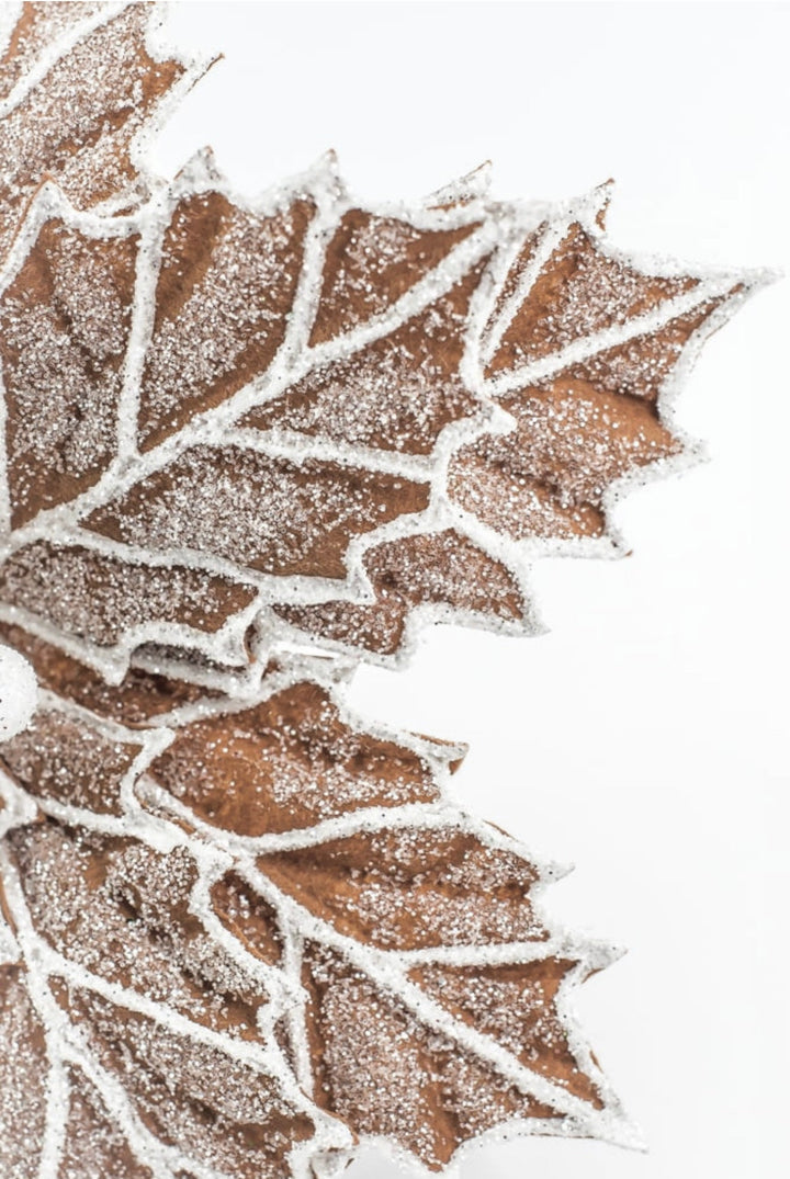 Frosted Gingerbread Poinsettia Stem - GM Exclusive - Greenery MarketGM8562FROST