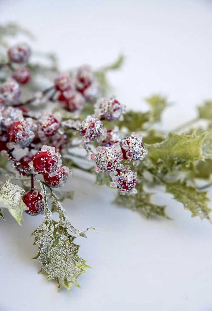 Frosted Holly spray - Greenery MarketWinter and Christmas20116