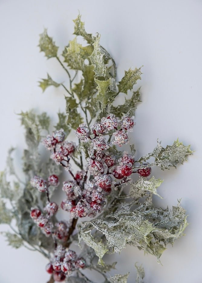 Frosted Holly spray - Greenery MarketWinter and Christmas20116