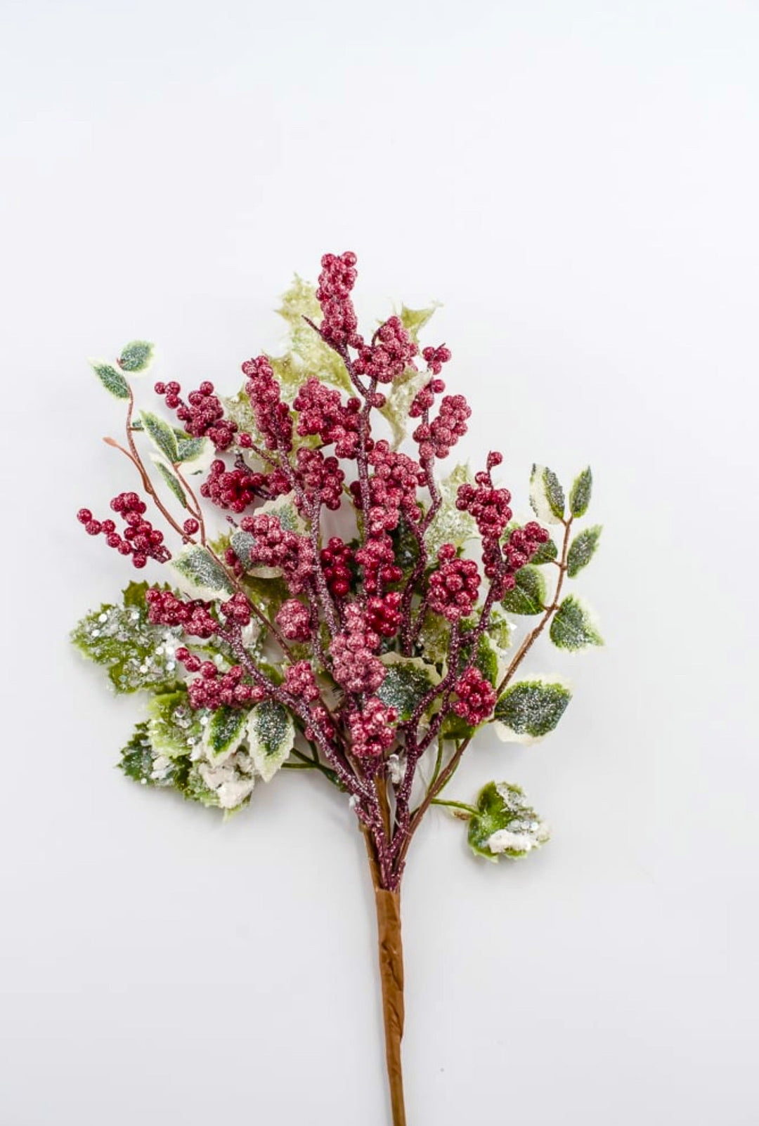 Frosted Mini leaves, holly, and berries pick - Greenery MarketgreeneryMTX67364 frrg