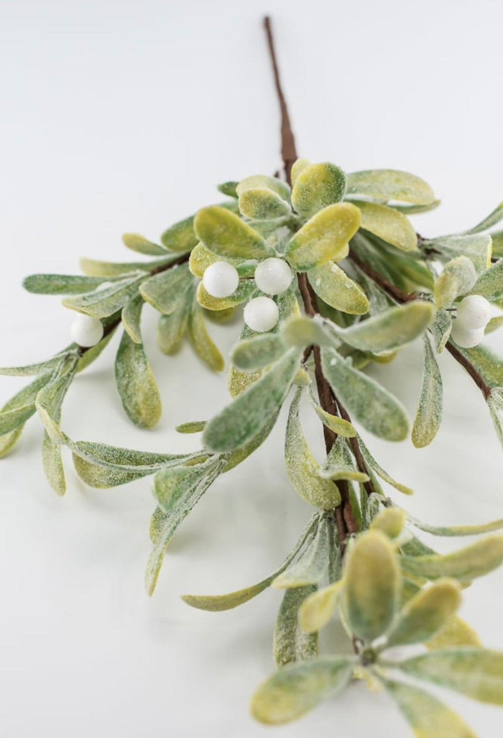 Frosted mistletoe bush 18” - Greenery MarketArtificial Flora62990