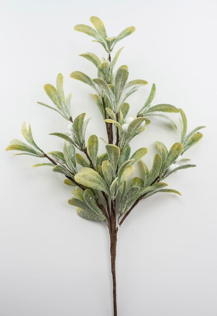 Frosted mistletoe bush 18” - Greenery MarketArtificial Flora62990