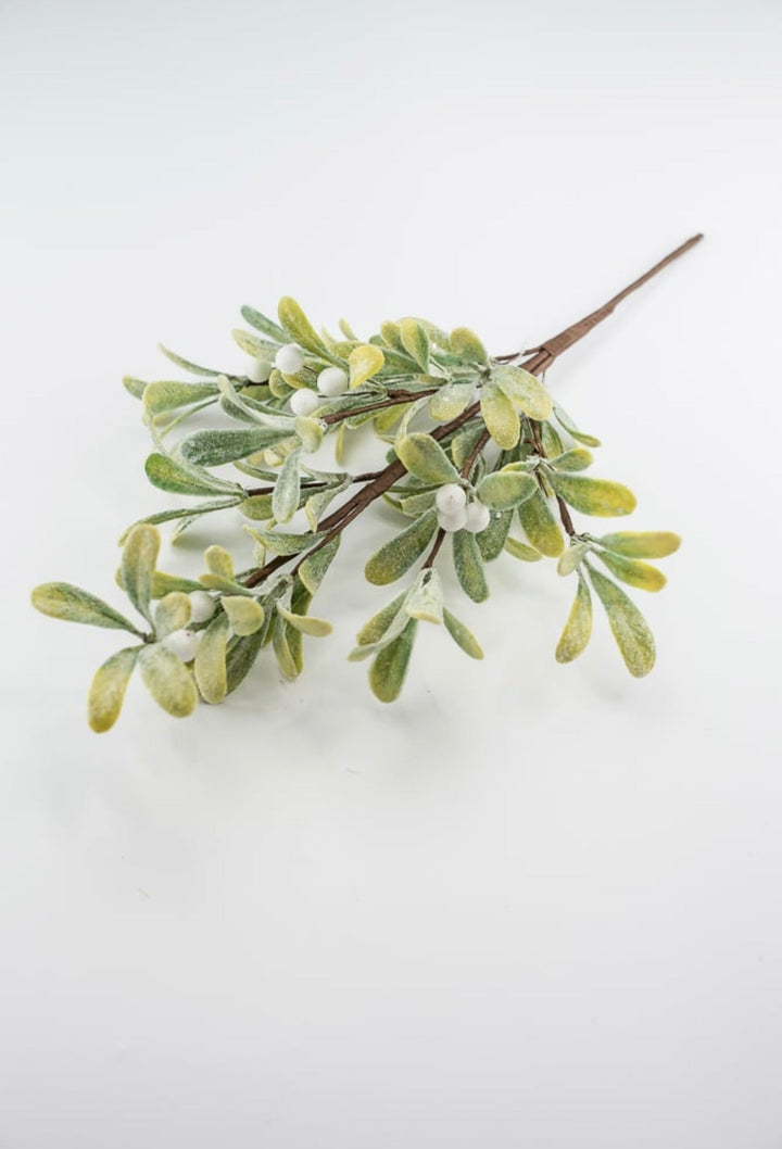 Frosted mistletoe bush 18” - Greenery MarketArtificial Flora62990