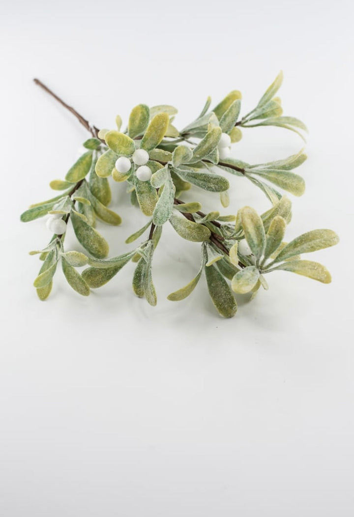 Frosted mistletoe bush 18” - Greenery MarketArtificial Flora62990